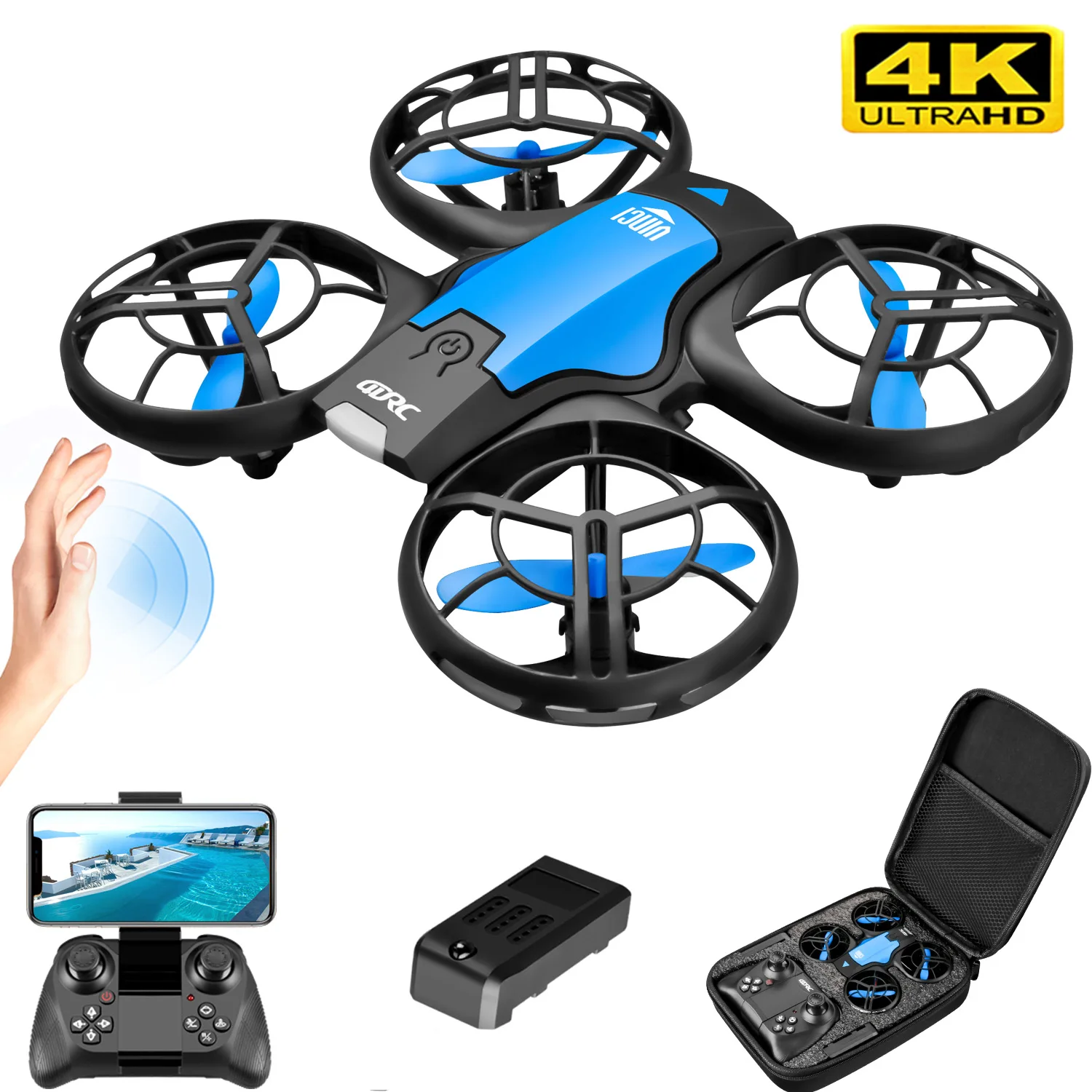 Drone Controller Screen - โดรน V8 รุ่นใหม่ขนาดเล็ก 4K ระดับมืออาชีพ กล้อง