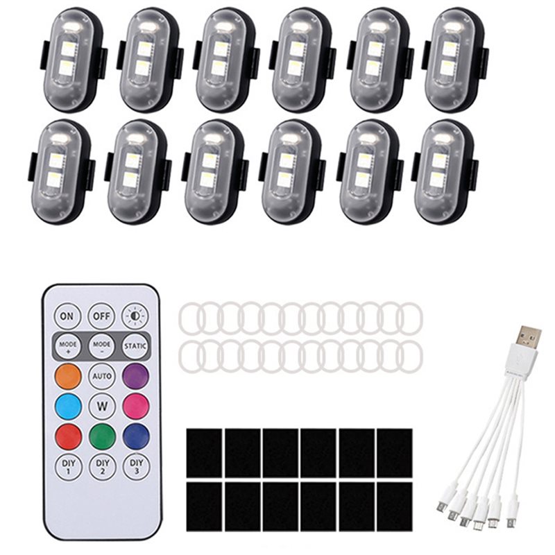 Drone Strobe Light - ชุดไฟ LED สโตรบไร้สาย 8 สี 12